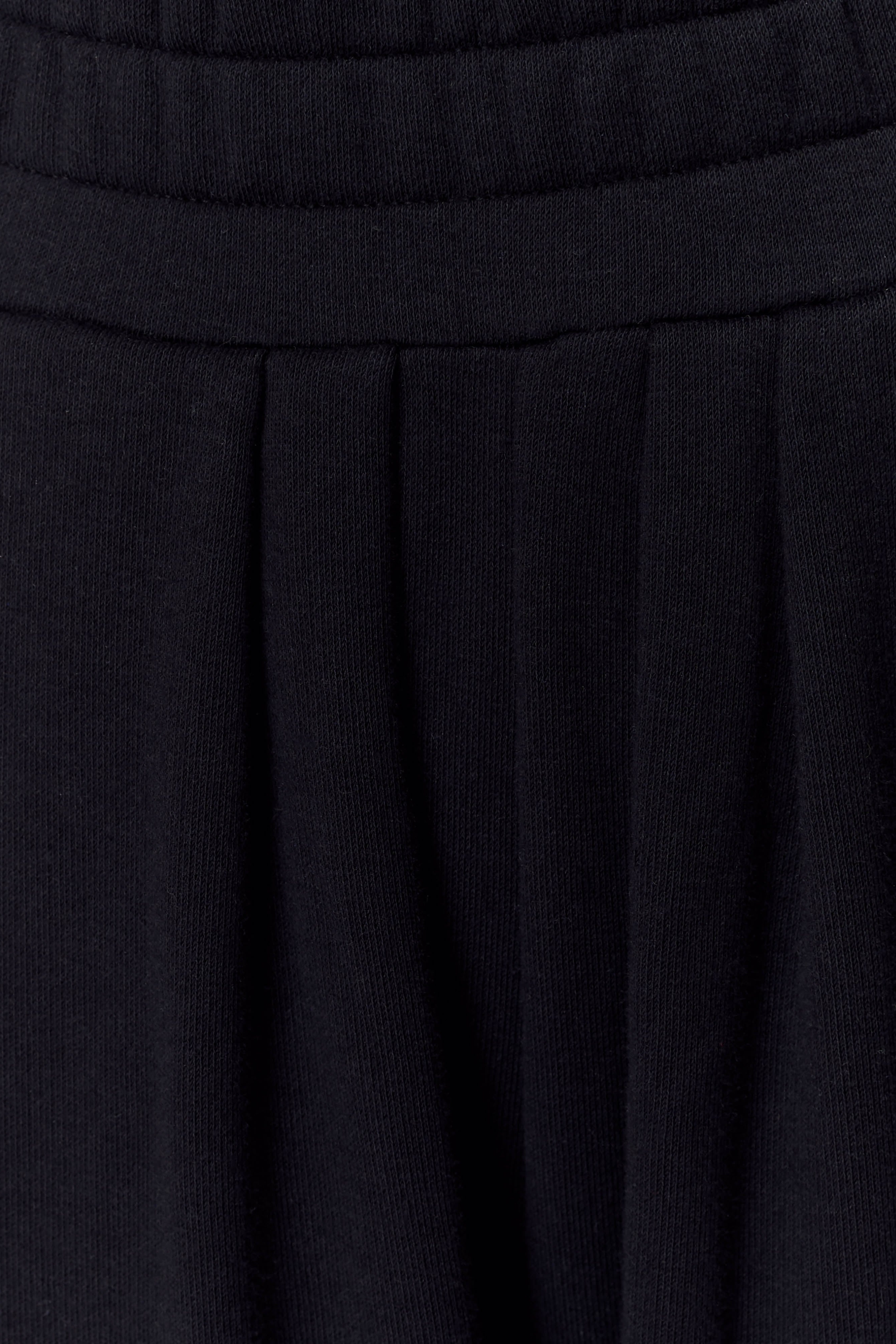 Black Gathered Wide Leg Jogger