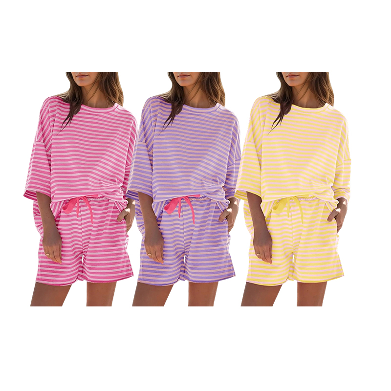 ✨✨✨Women's 3/4 Sleeve Stripe Lounge Set