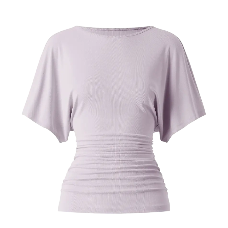 ✨Effortless Ruched Side Batwing Sleeve Top