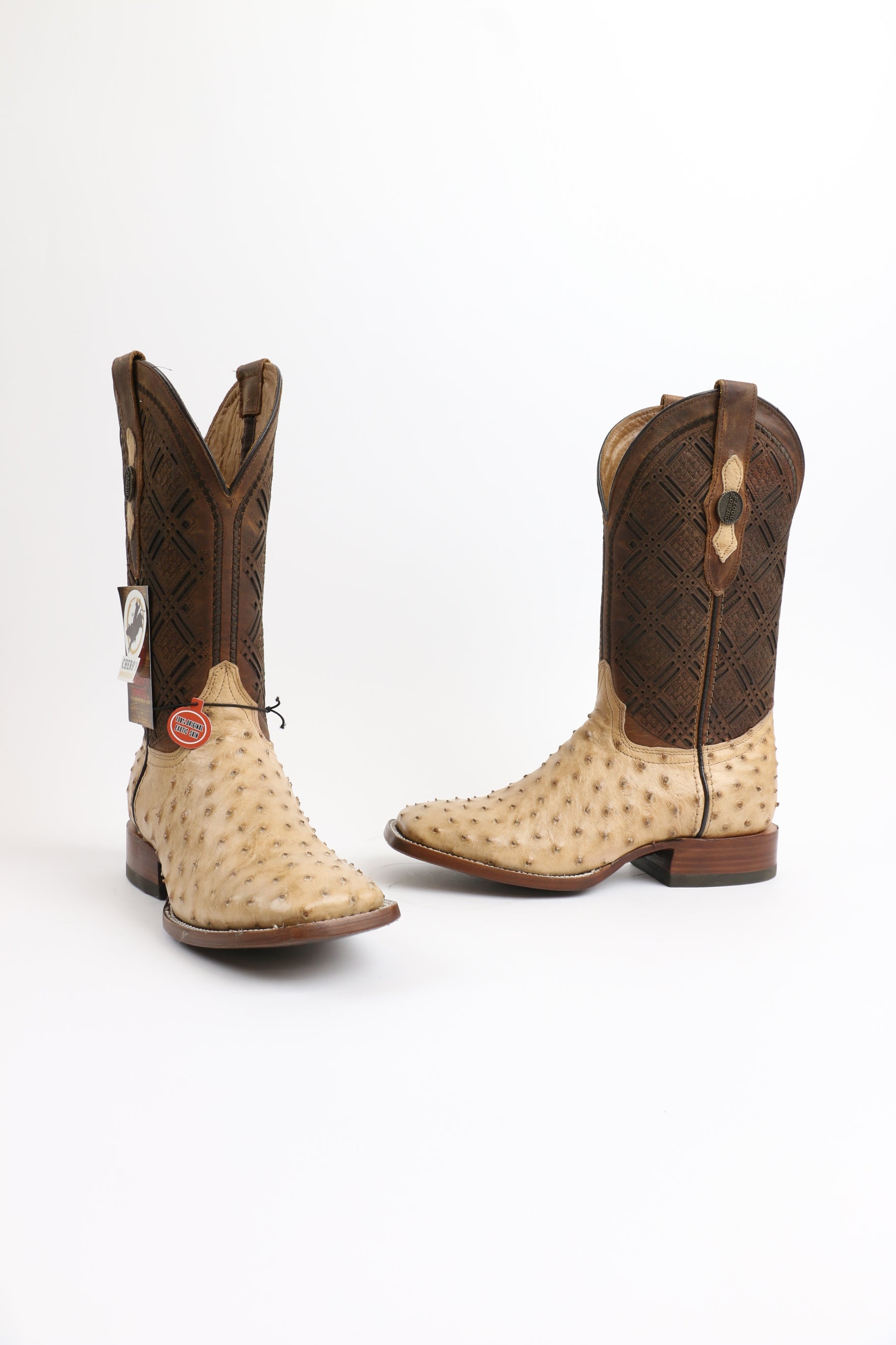 Chero's Premium Exotic Ostrich Vintage Sand Clearance Sale 70%OFF