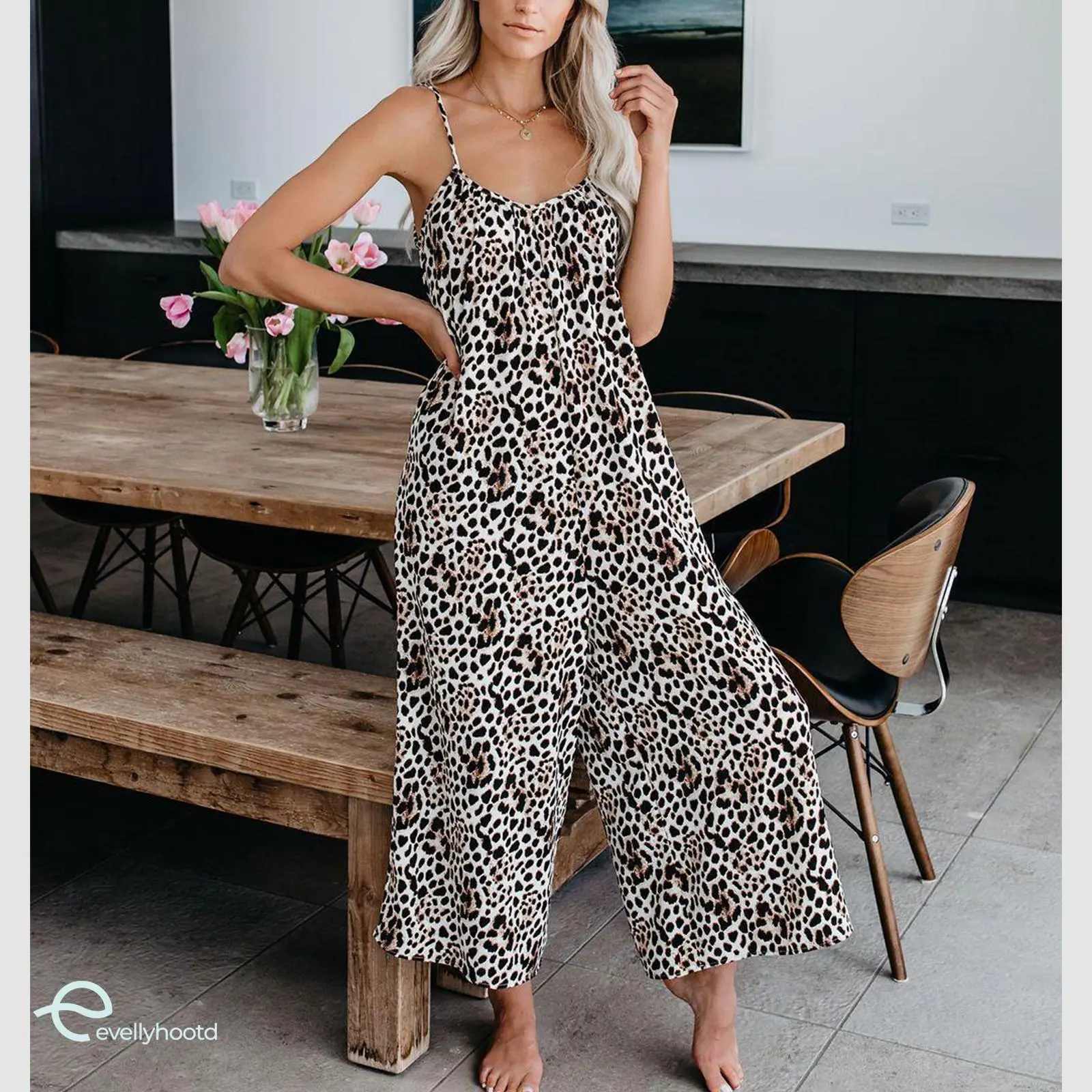 Plus Size Women Fashion Wide Leg Suspender Jumpsuit with Pockets Curvy Overalls