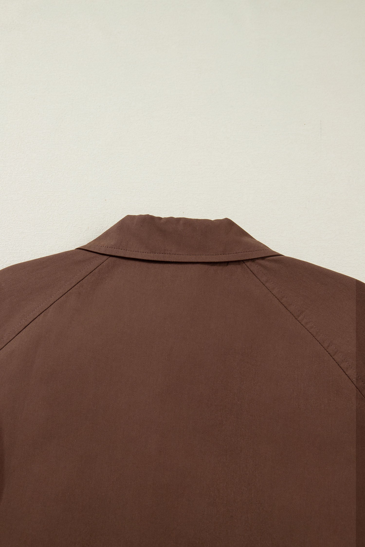 Dark Brown Collared Buttoned Leopard Liner Patchwork Chic Jacket