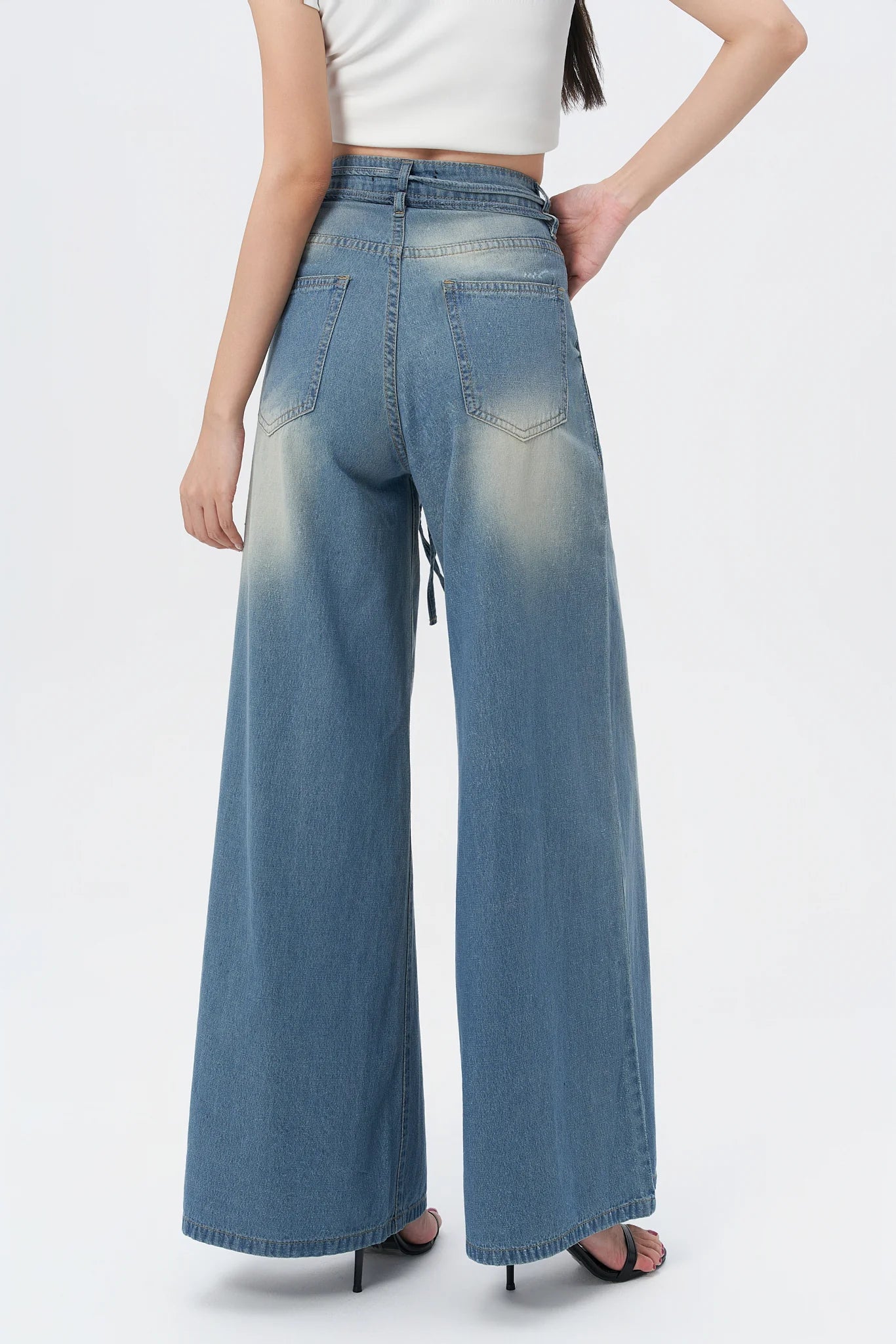 Sporty Glam Baggy Denim Joggers