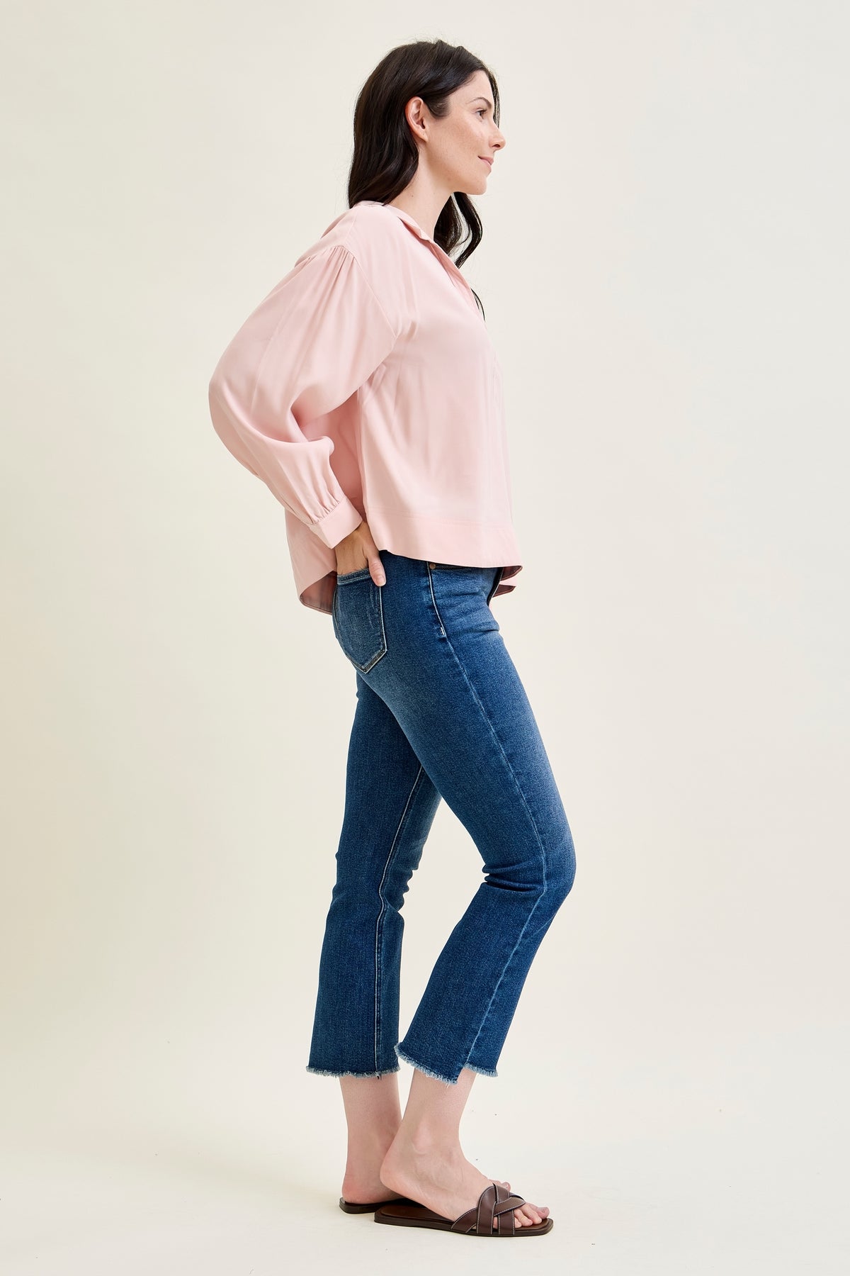 Scarlett High Rise Dark Wash Kick Flare