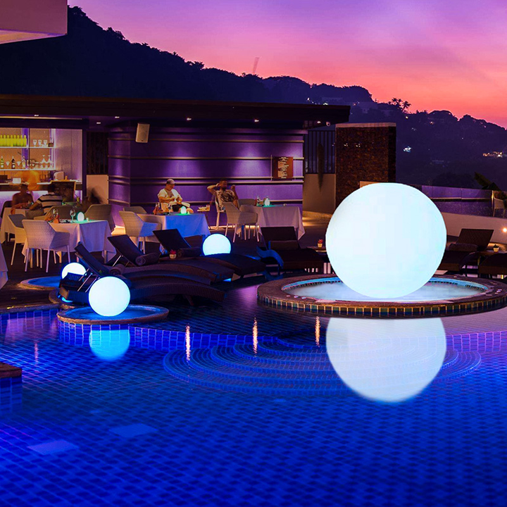 Cordless LED Glowing Ball Light - 16 RGB Color Changing Waterproof Floating Ball Lamp w/Remote