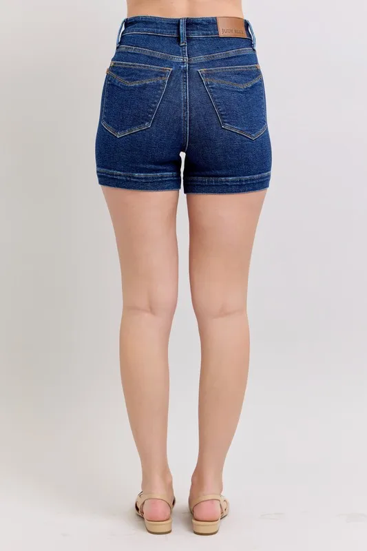 High Waist Tummy Control Denim Shorts