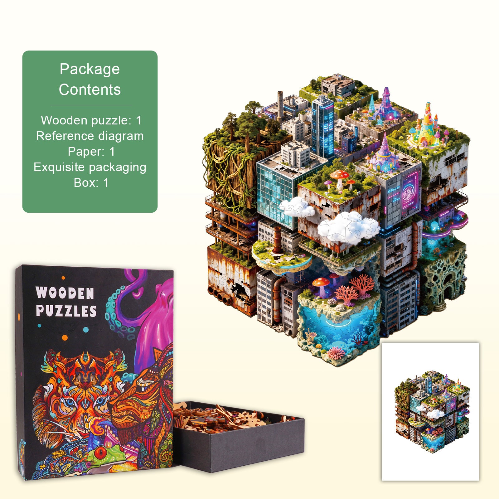 Shifting City Wooden Jigsaw Puzzle