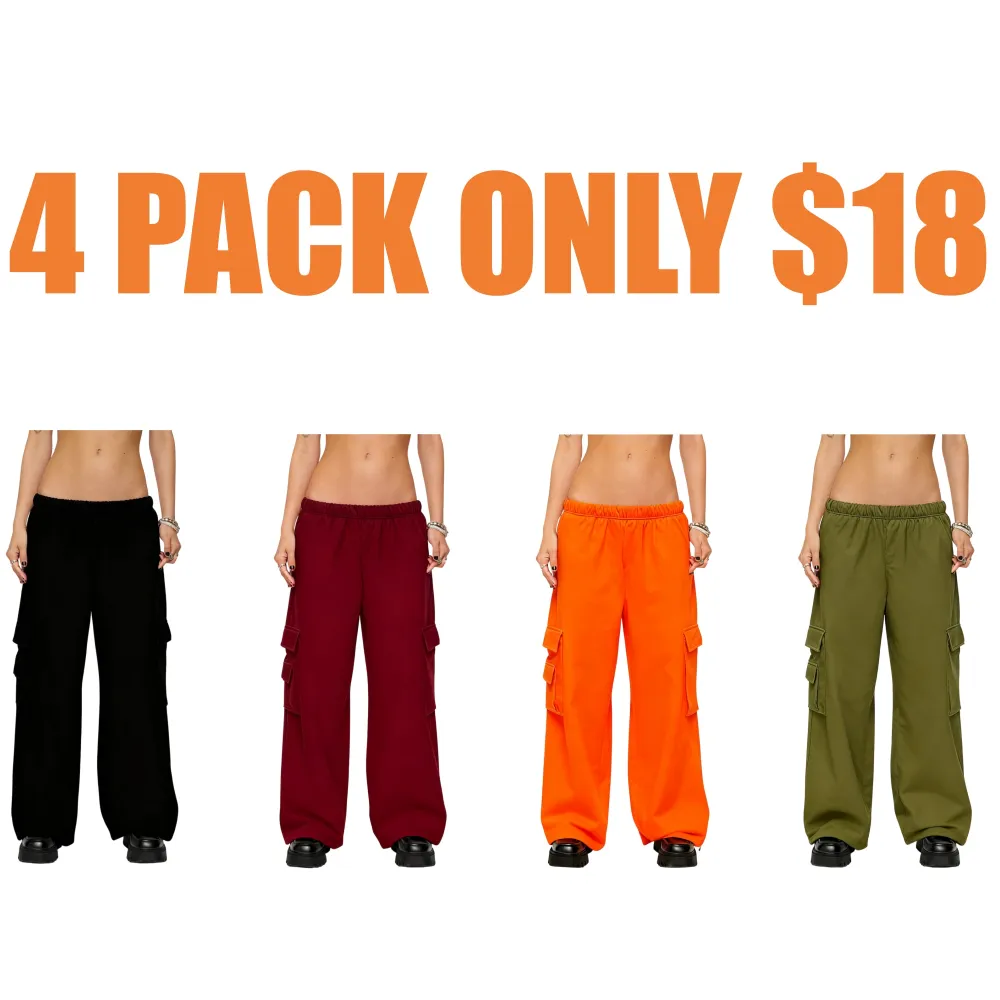 Petite Wide Leg Cargo Sweatpants