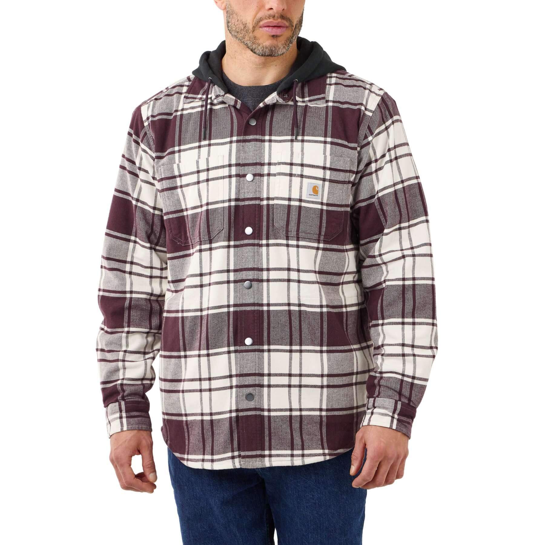 CHT Fleece-Lined Flannel Hooded Shirt Jacket 105621