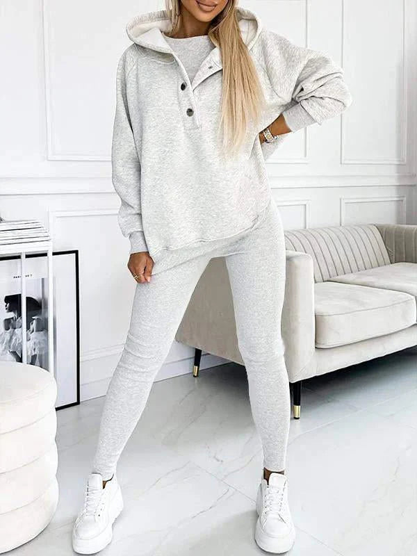 (S-5XL) Plus Size Hooded Casual and Comfortable Sweatshirt Three-piece Suit