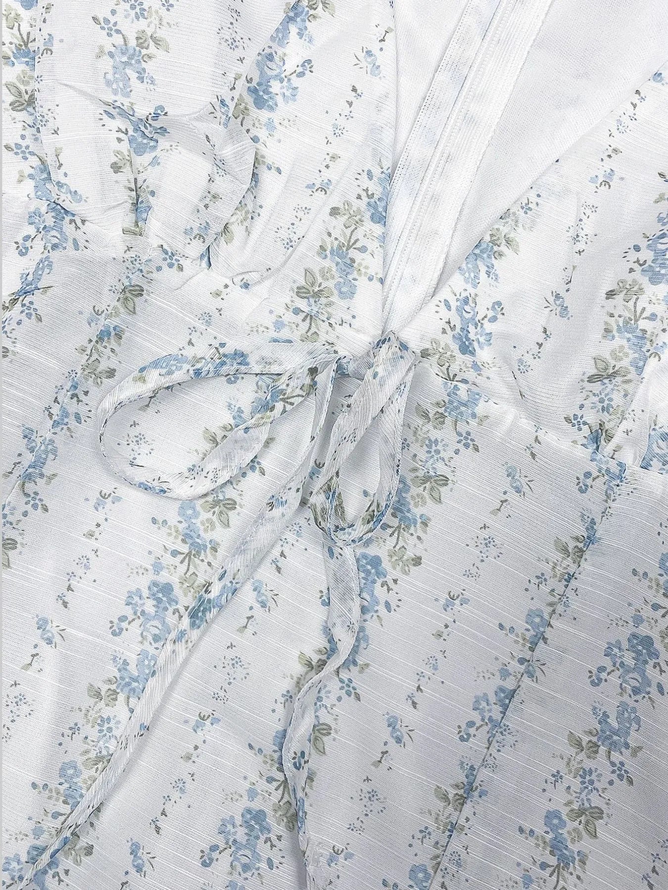 Floral Tie-Front Deep V-Neck Mini Dress