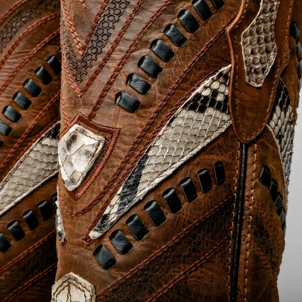 Genuine Python Boots - Square Toe