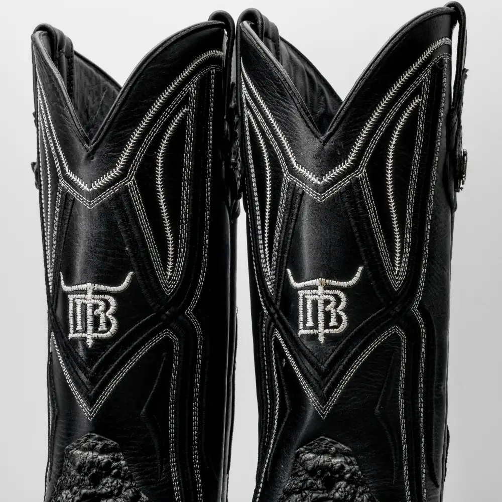 Grey Snapping Turtle Leather Boots - Square Toe