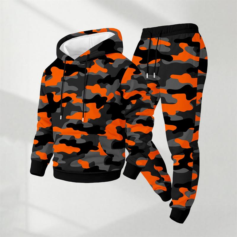 Men’s Camo Hoodie & Drawstring Sweatpants Set
