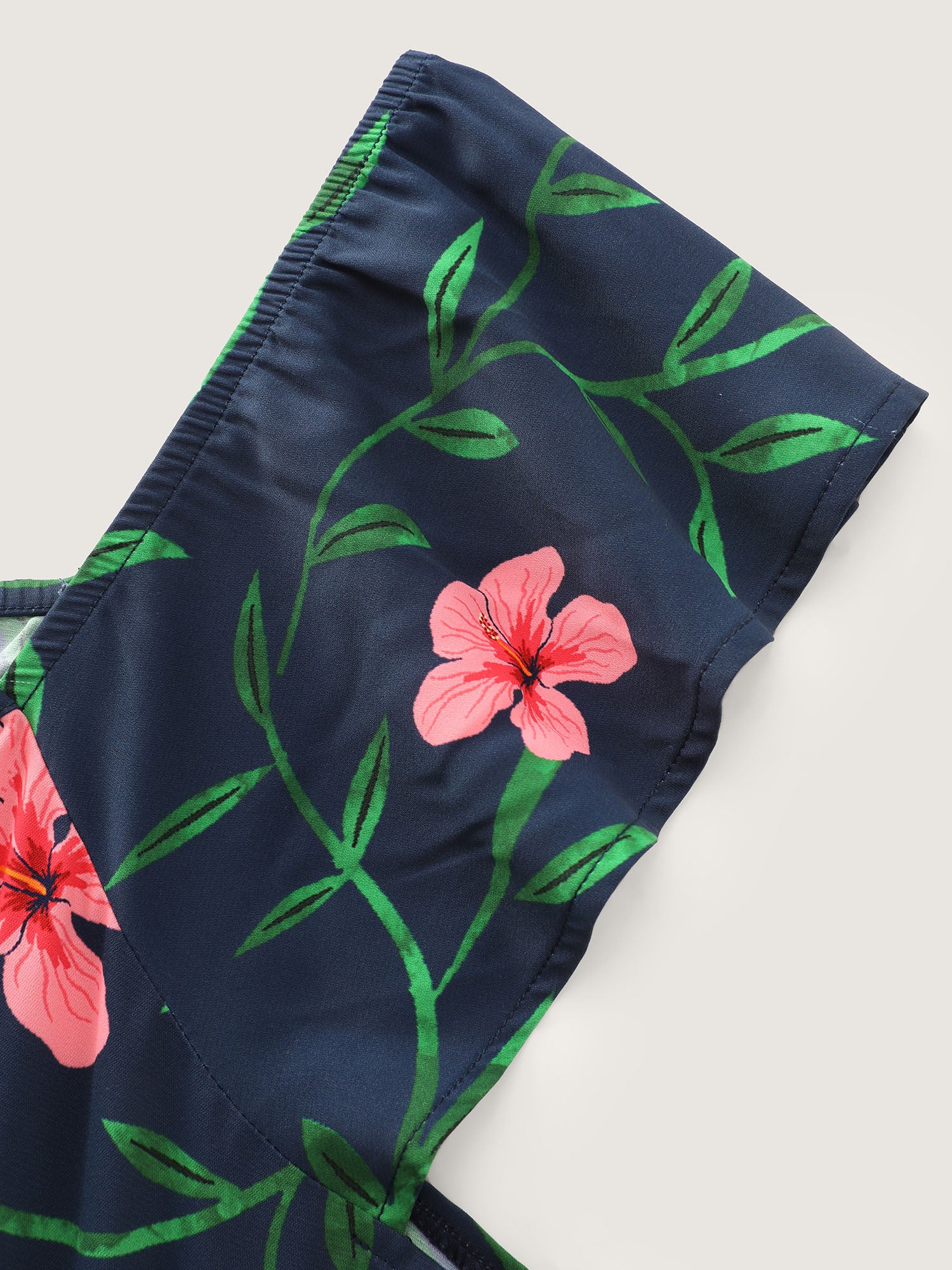 Supersoft Tropical Floral Print Drawstring Maxi Dress