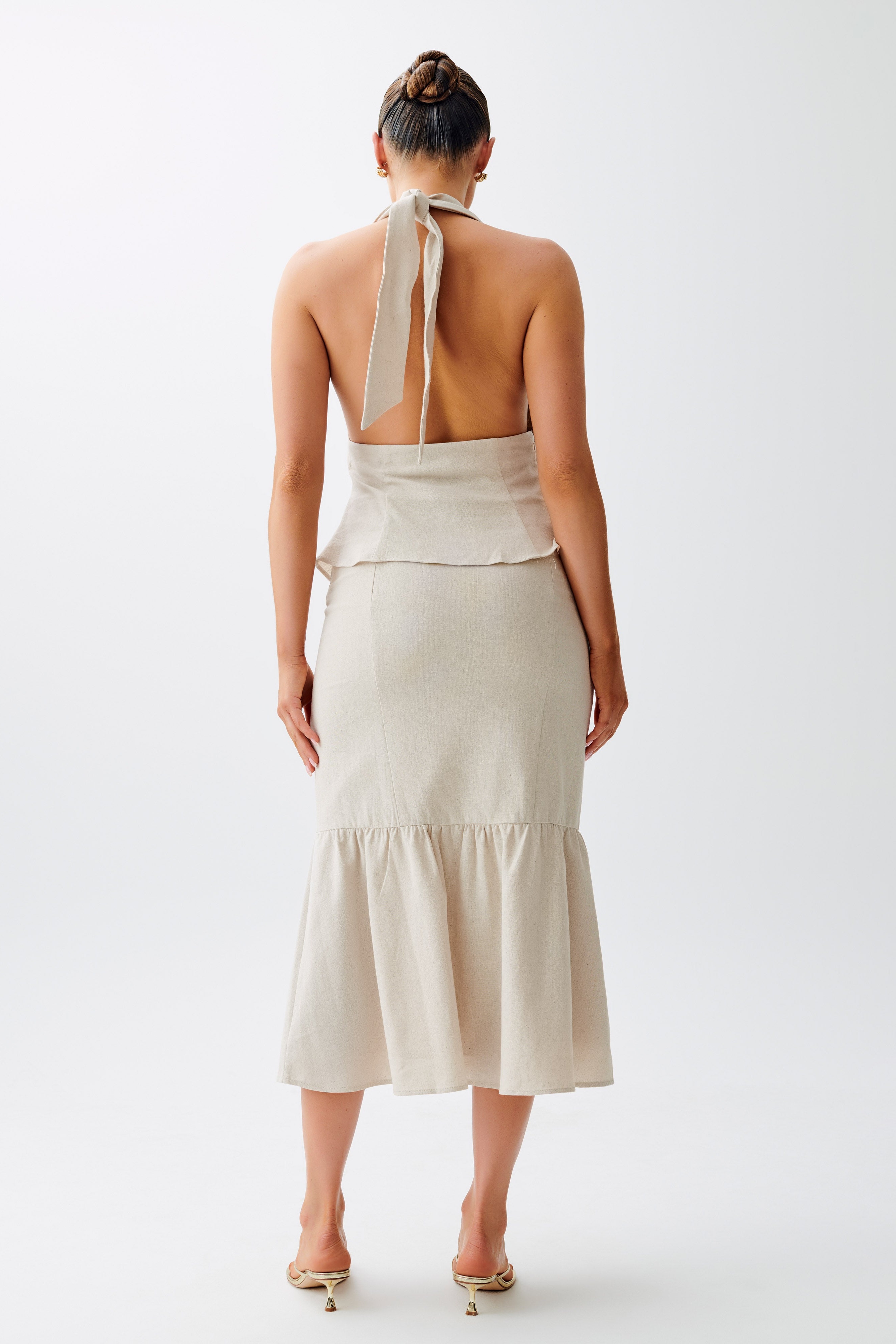 Natural Linen Halter Top