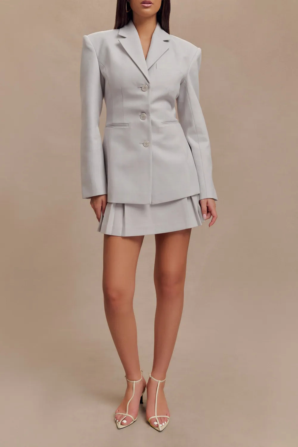 Pleated Buckle Mini Skirt