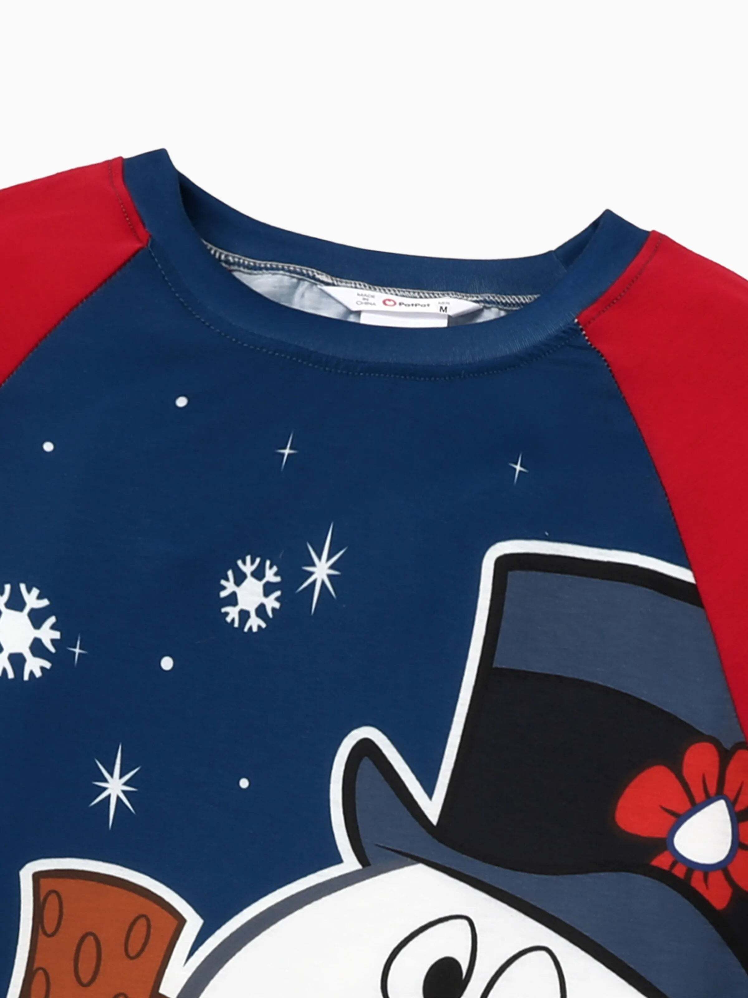 Frosty The Snowman Christmas Family Matching Color-block Pajamas Sets with Christmas Socks