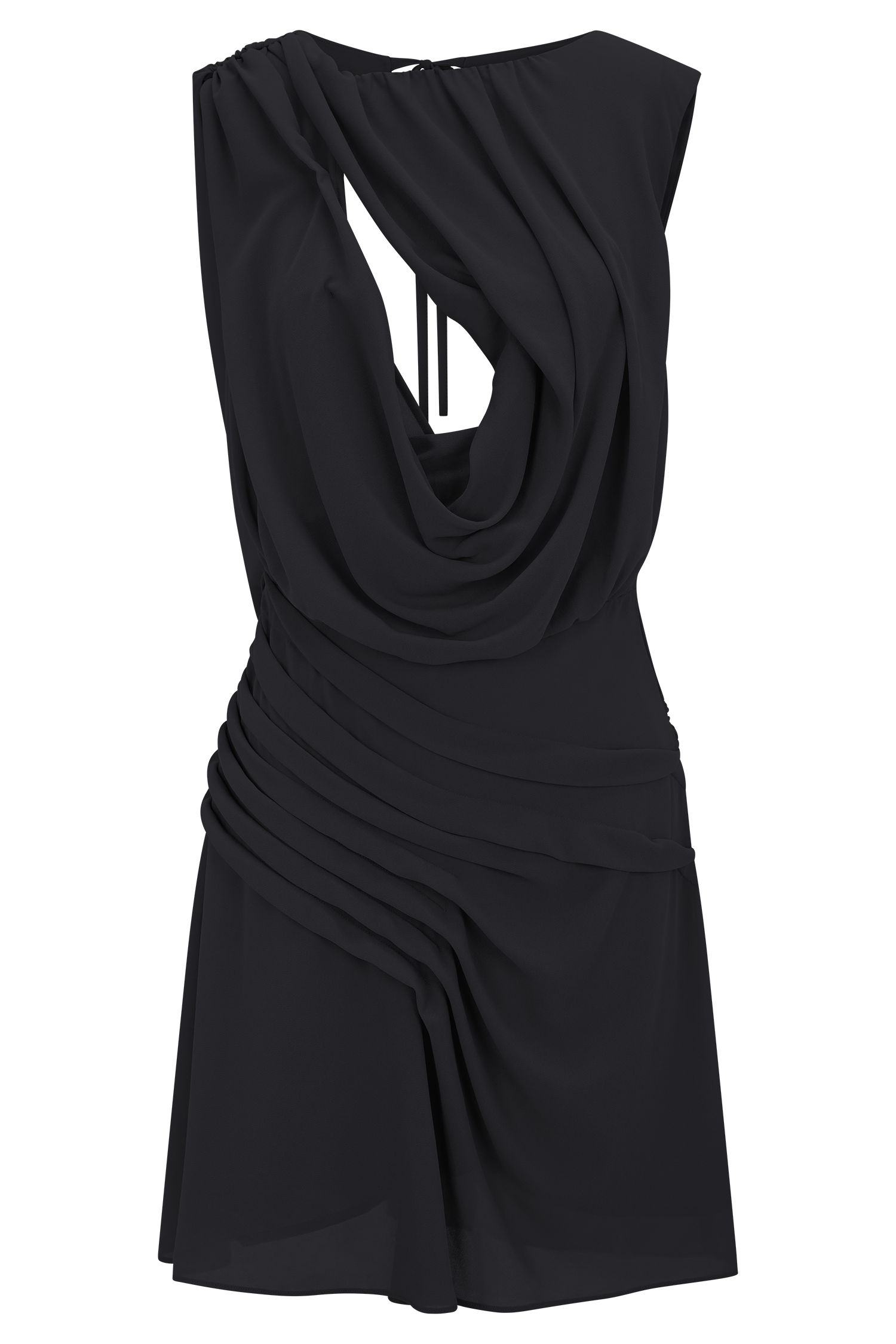 Black Chiffon Mini Dress