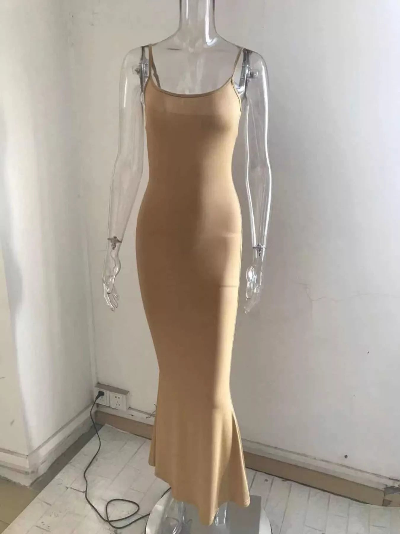 Spaghetti Strap Bodycon Maxi Dress