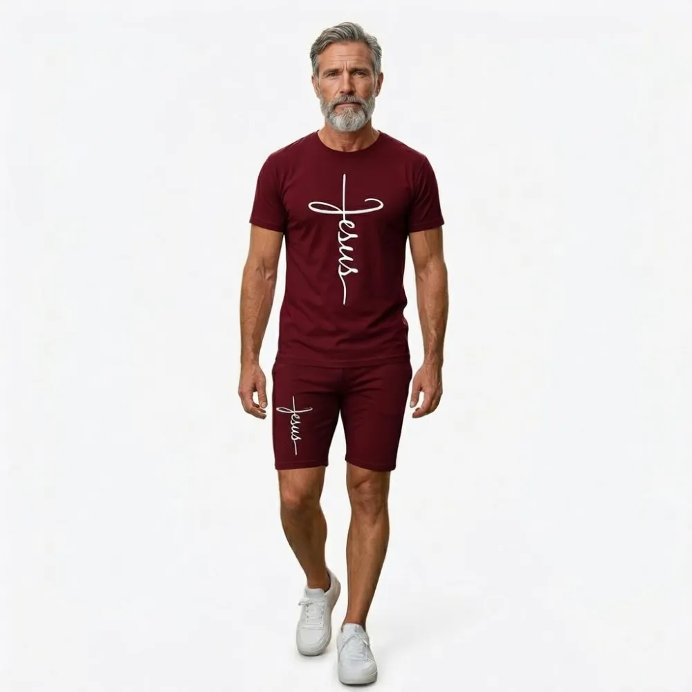 ⛪✝️ MEN 2026 NEW Jesus Cross Script Suit