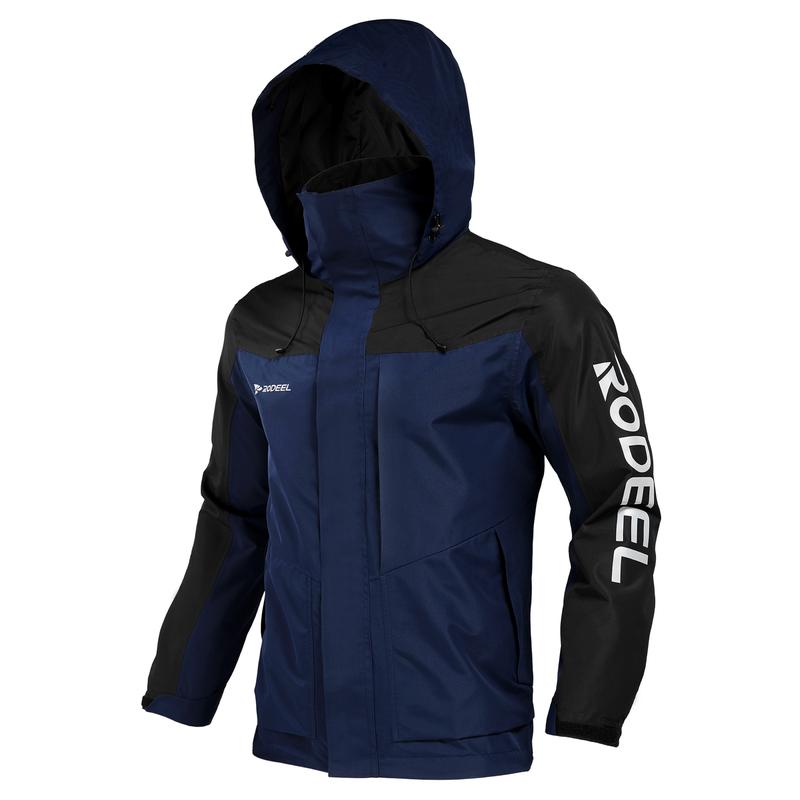 Men’s Waterproof Lightweight Rain Jacket with Foldable Hood