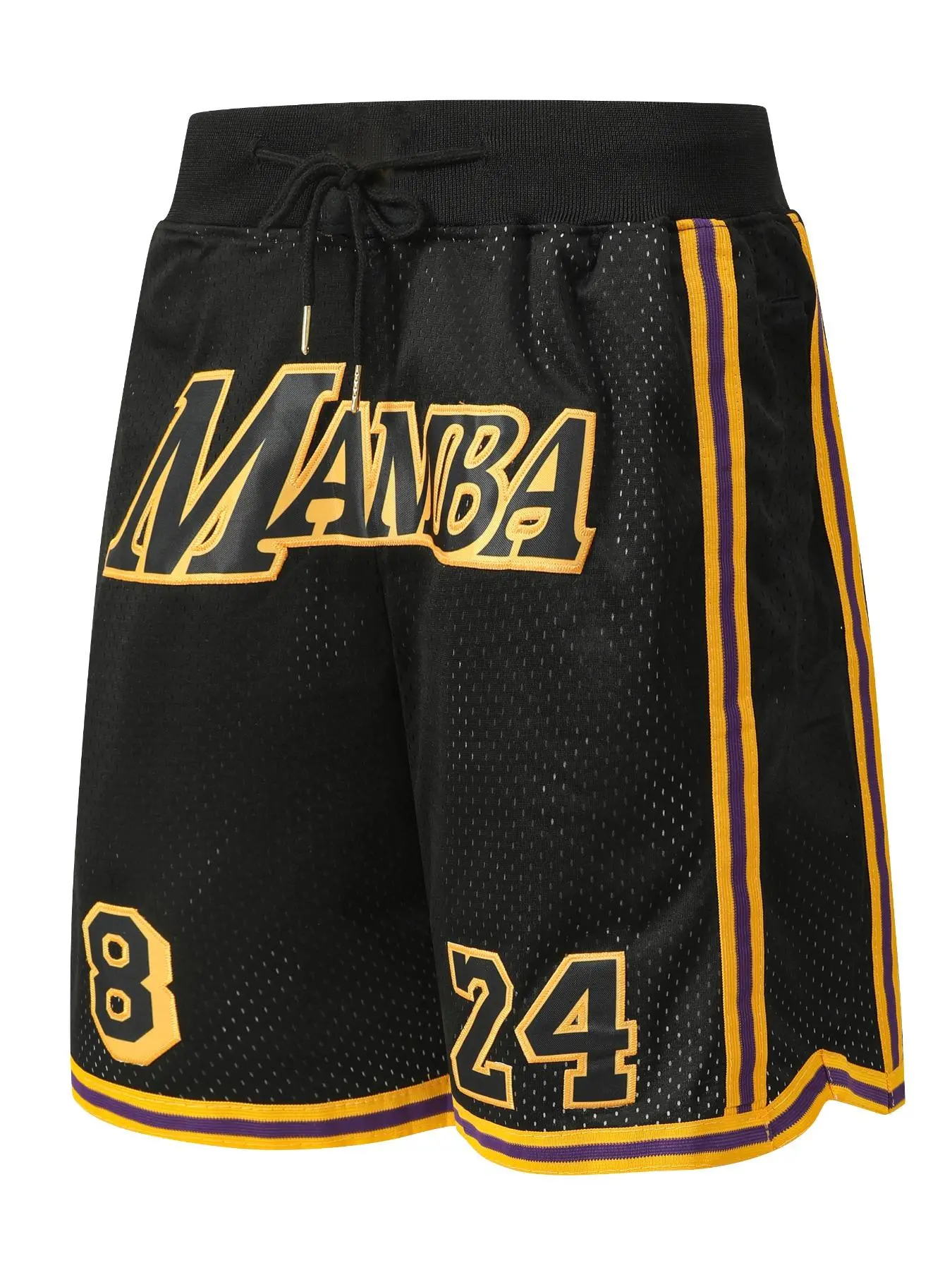 Men's Regular Fit Letter & Number Print Drawstring Waist Jersey Basketball Shorts