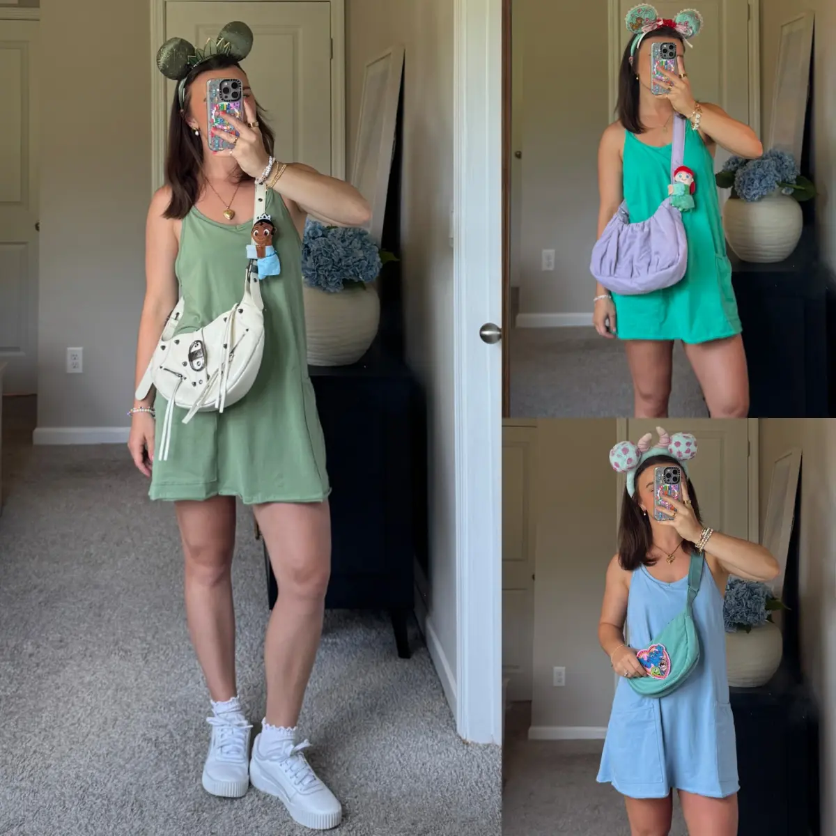 Women's Athletic Sleeveless Mini Dress with Built-in Shorts Summer V Neck Spaghetti Strap Short Spring Tennis Dress with Pockets