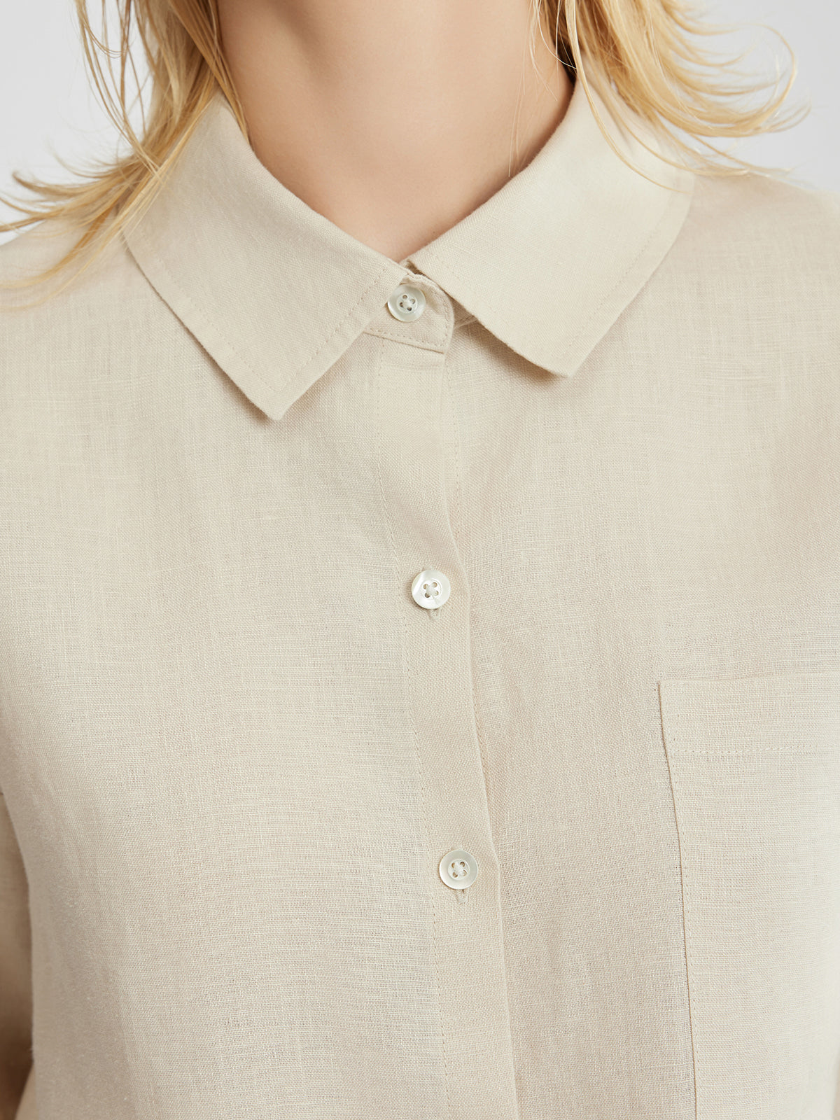 ASOBIO 100% Linen Button-Up Shirt
