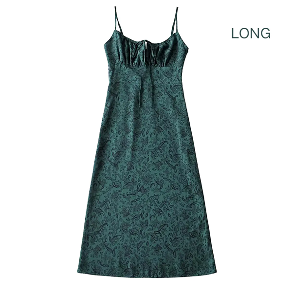 Women's Floral Dress Low-Cut Square Neck Spaghetti Strap Tie Bodycorn Dresses Casual Wear Slip with Adjustable Straps & Elastic Neckline