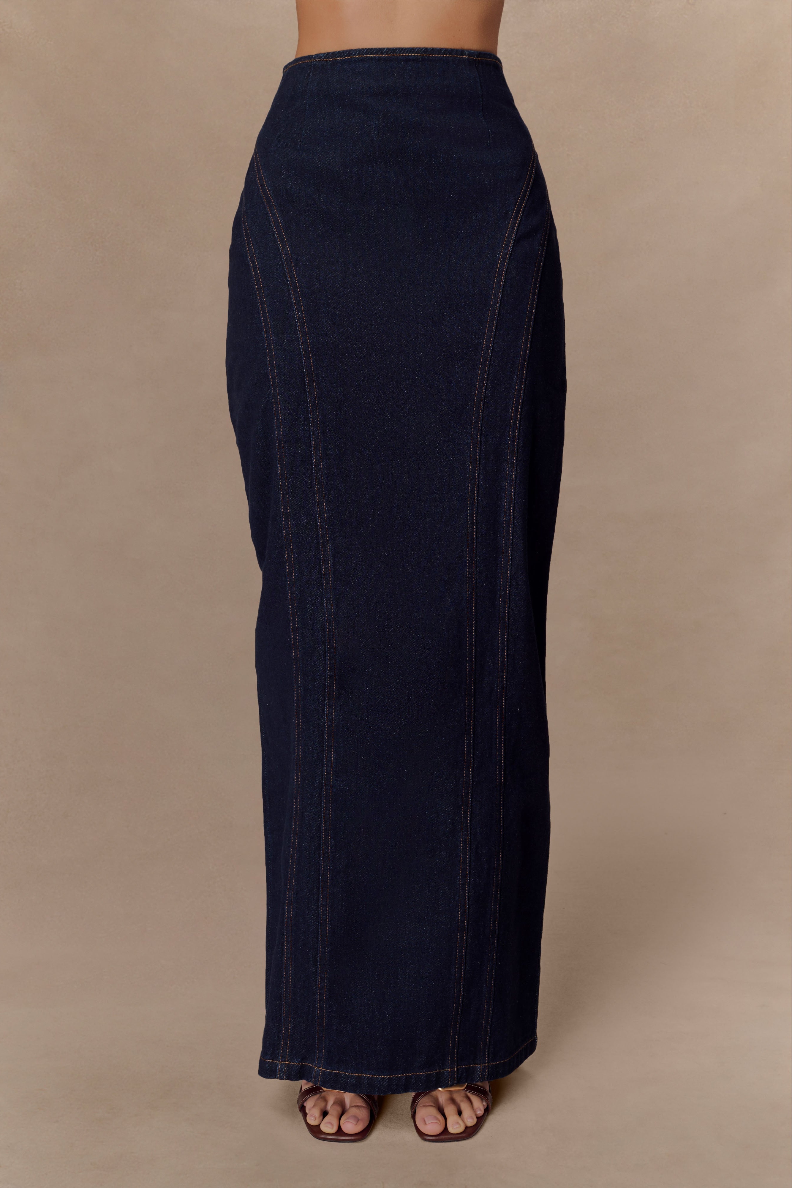 Blue Denim Maxi Skirt