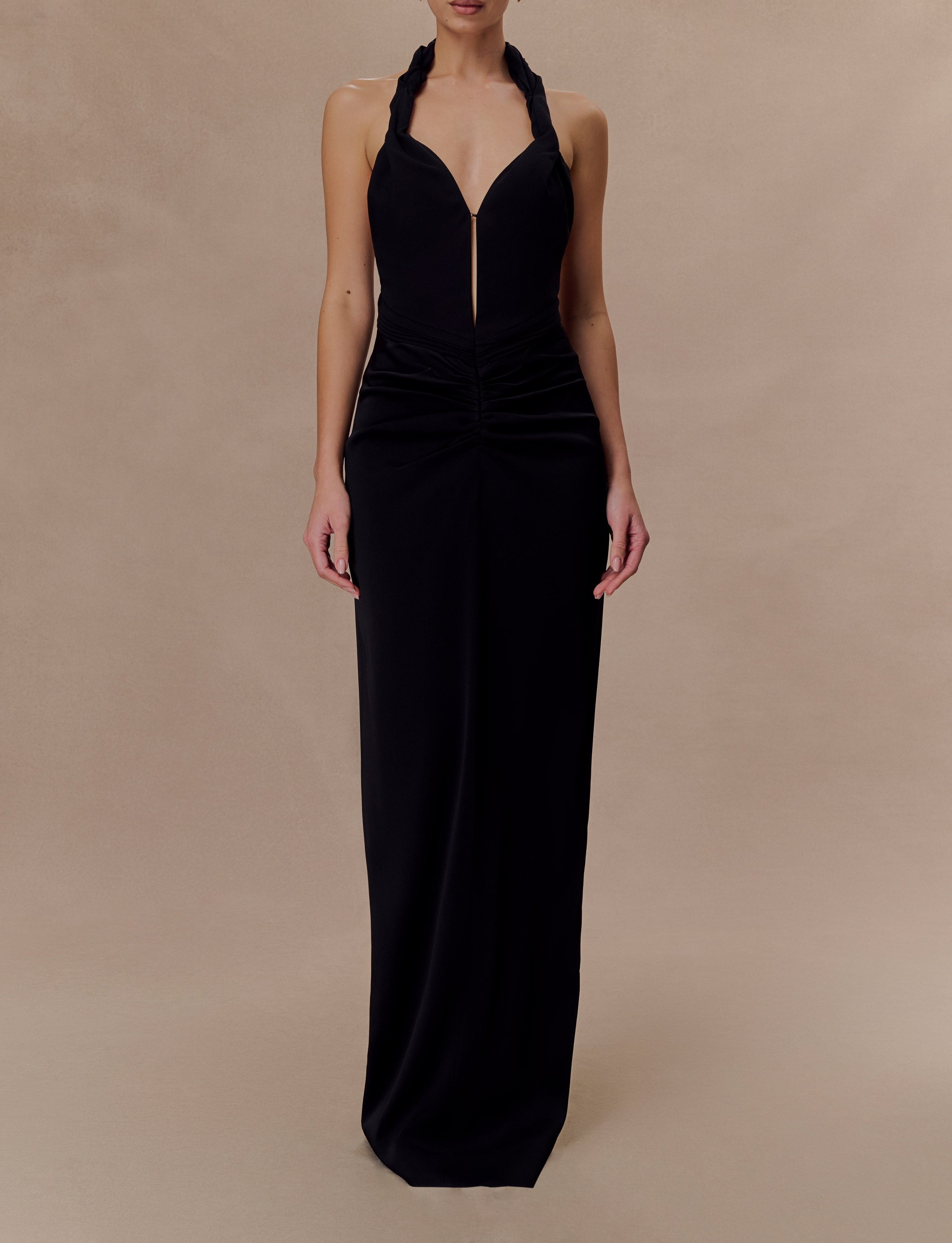 Black Low Neck Maxi Dress