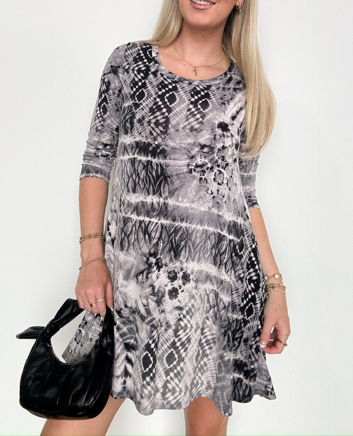 Definite Drama Abstract Print Shift Dress