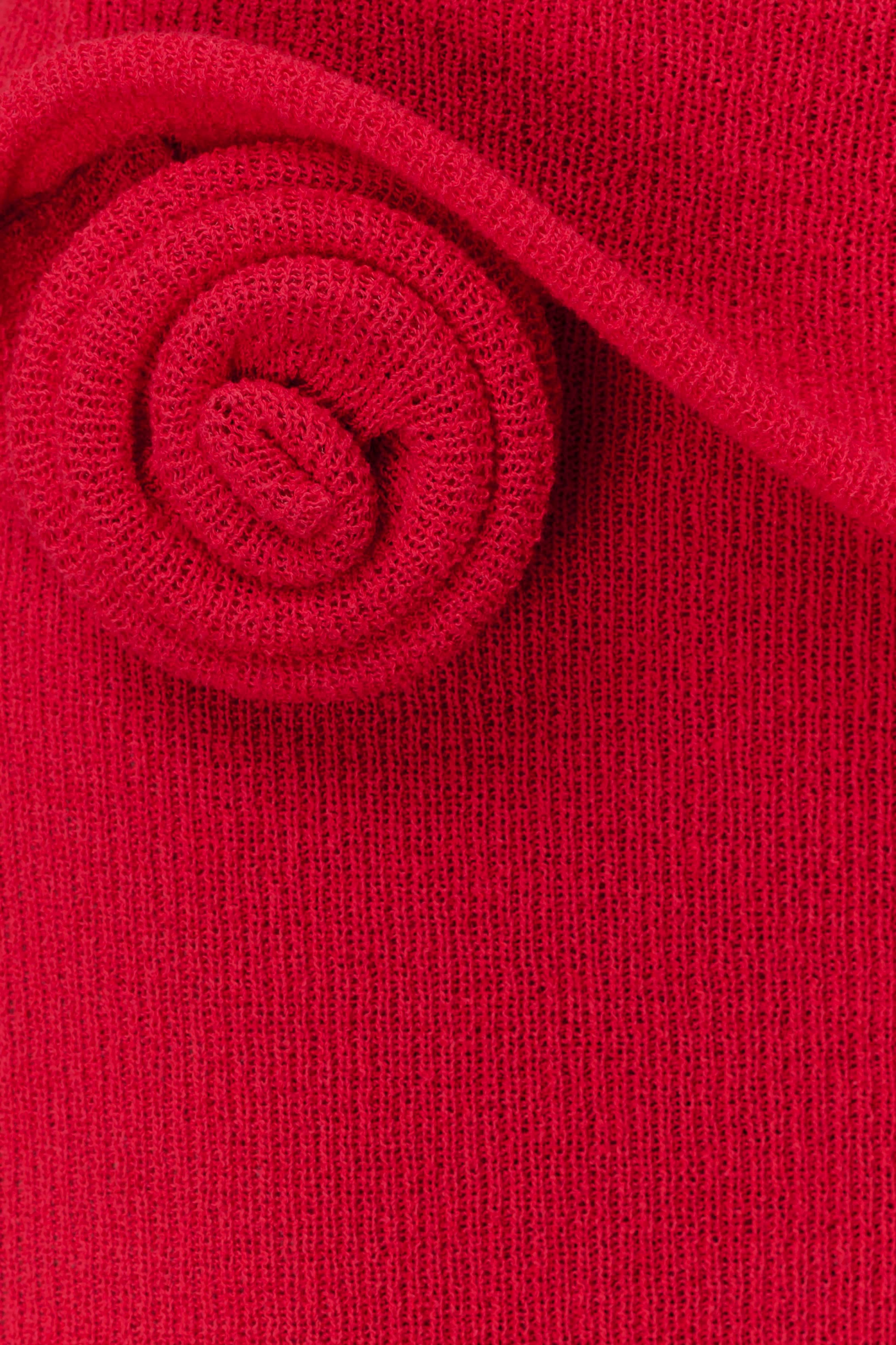 Red Knit Wired Maxi Skirt