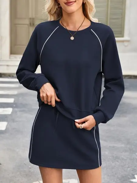 Autumn 2-Piece Short Dress Set Long Sleeve Top & Tennis Skirt