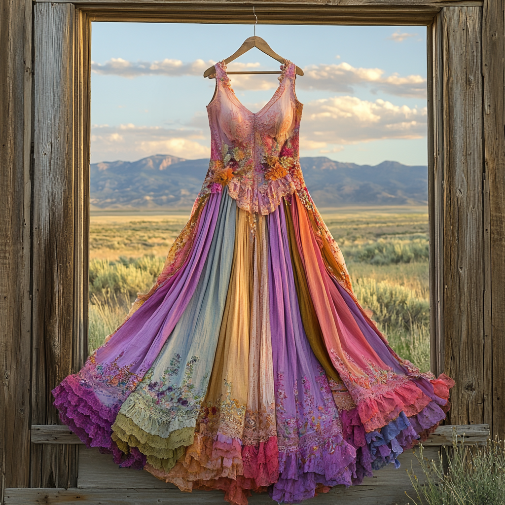 Windowsill Summer Romantic Lace Ruffle Dress b8a7