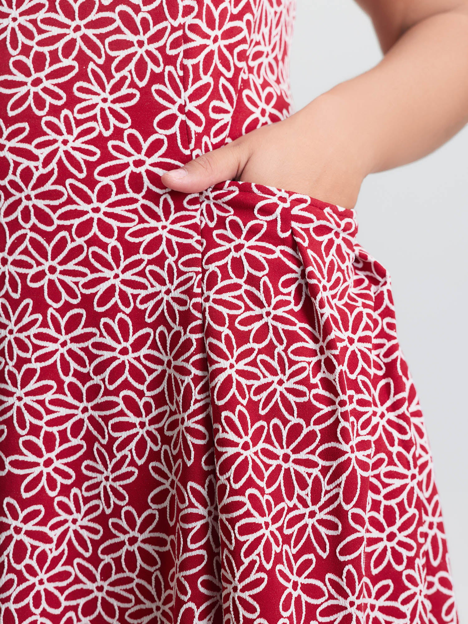 Stretchy Floral Print Cinched-Waist Mini Dress