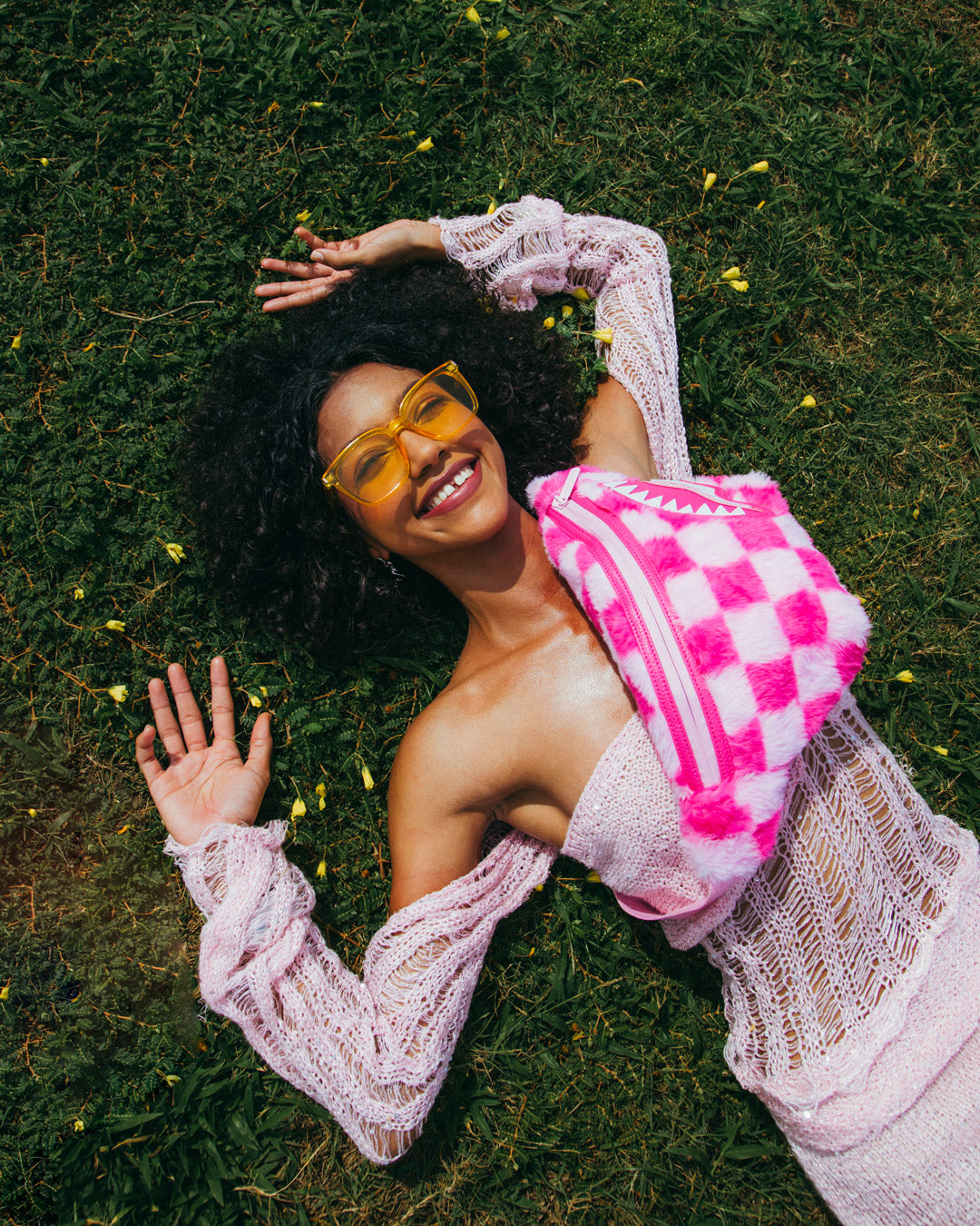 FURZILLA SHARK (PINK CHECK) SAVVY CROSSBODY