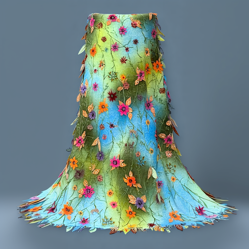 Women's Vibrant Summer Rainbow-Colored Skirt 9832