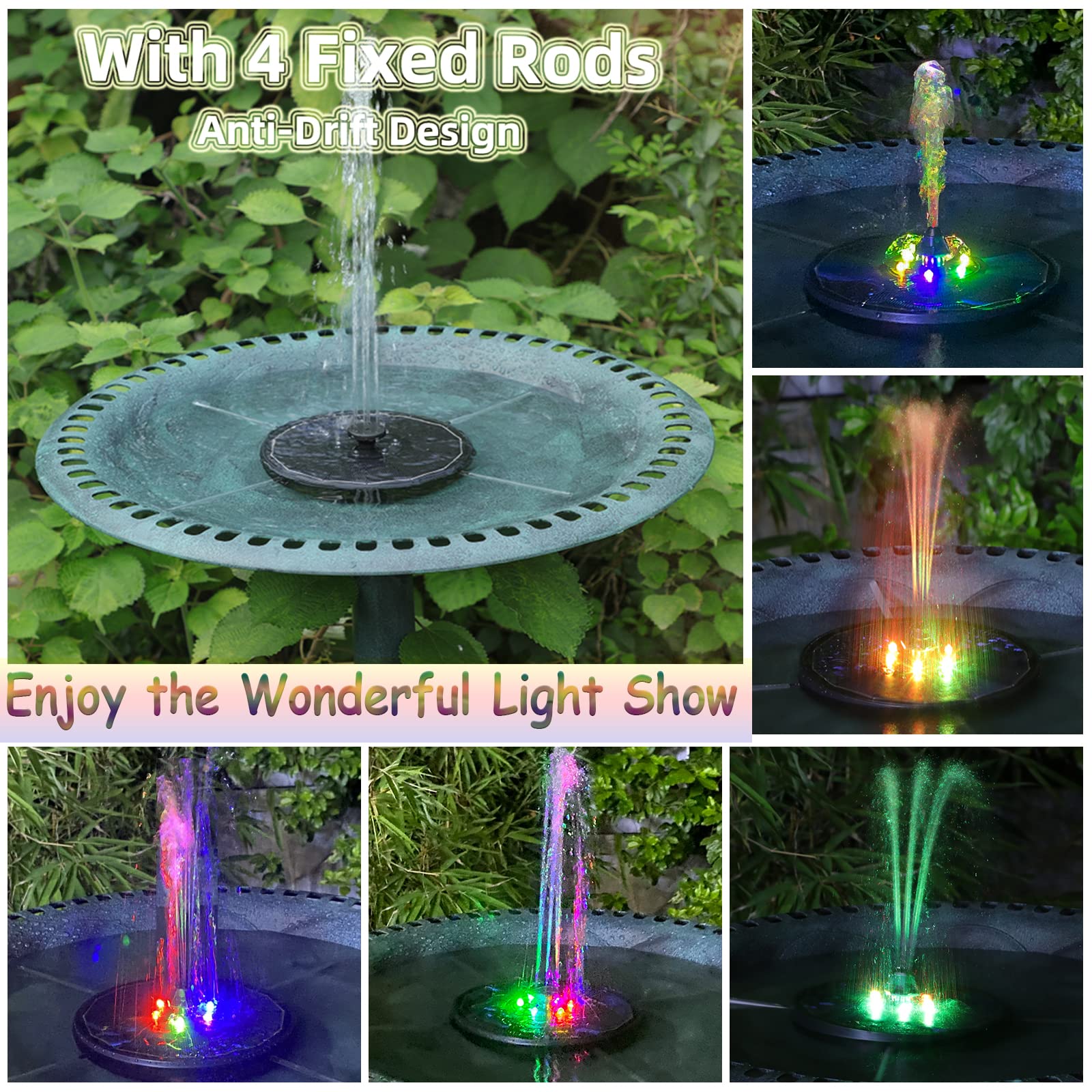 Solar Powered Bird Bath Fountain