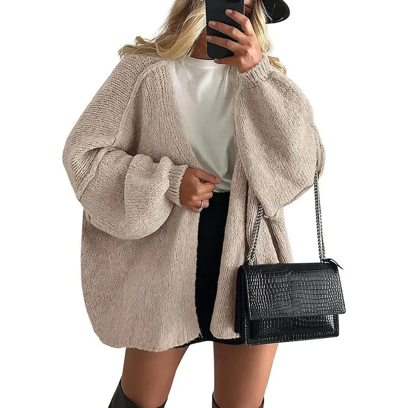 Women's Oversized Camel Cardigan