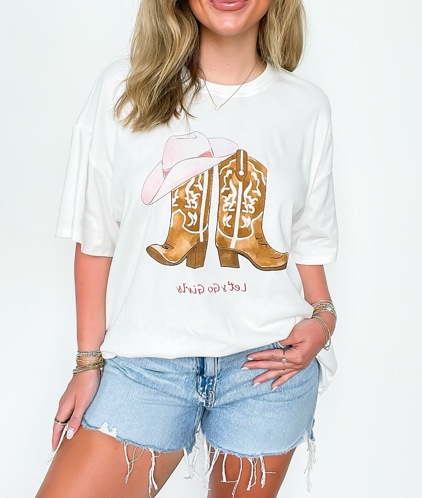 Girls Boot Graphic Oversized Tee