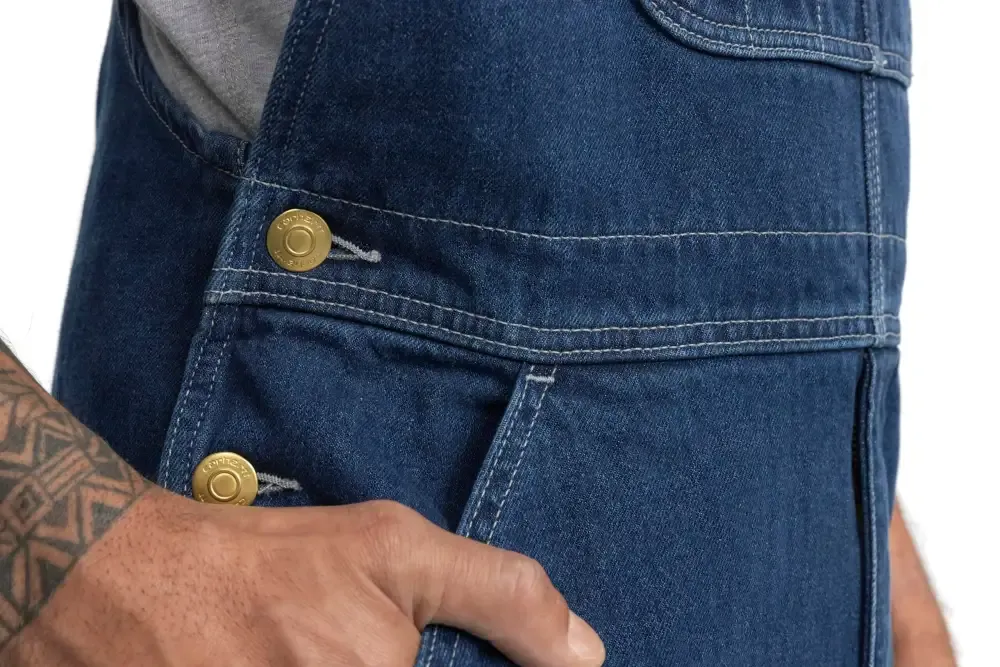 Men's Denim Bib Overalls, Workwear with Adjustable Straps and Convenient Tool Pockets