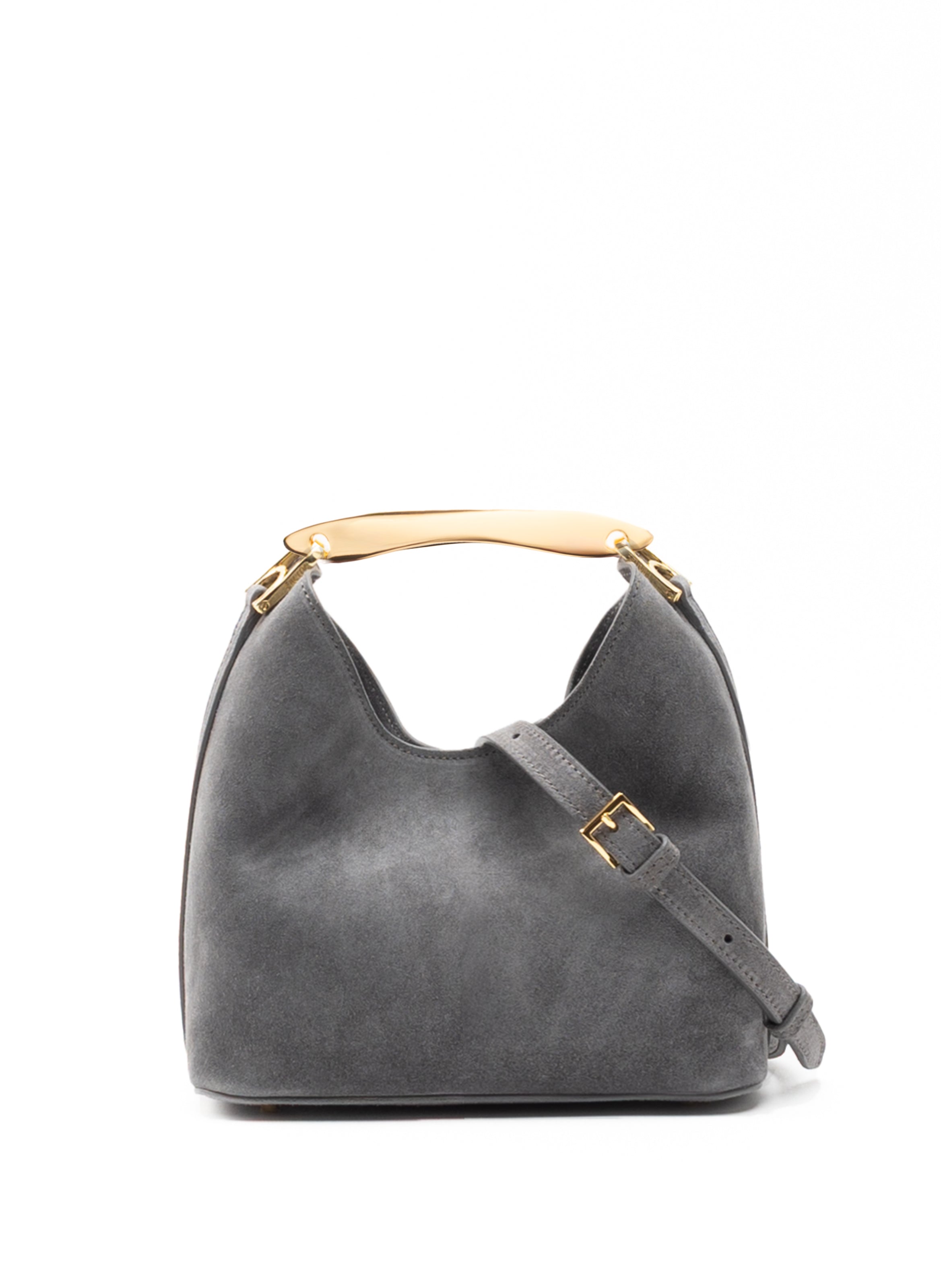 Small Boomerang Suede Grey - Gold Clearance Sale 85%OFF