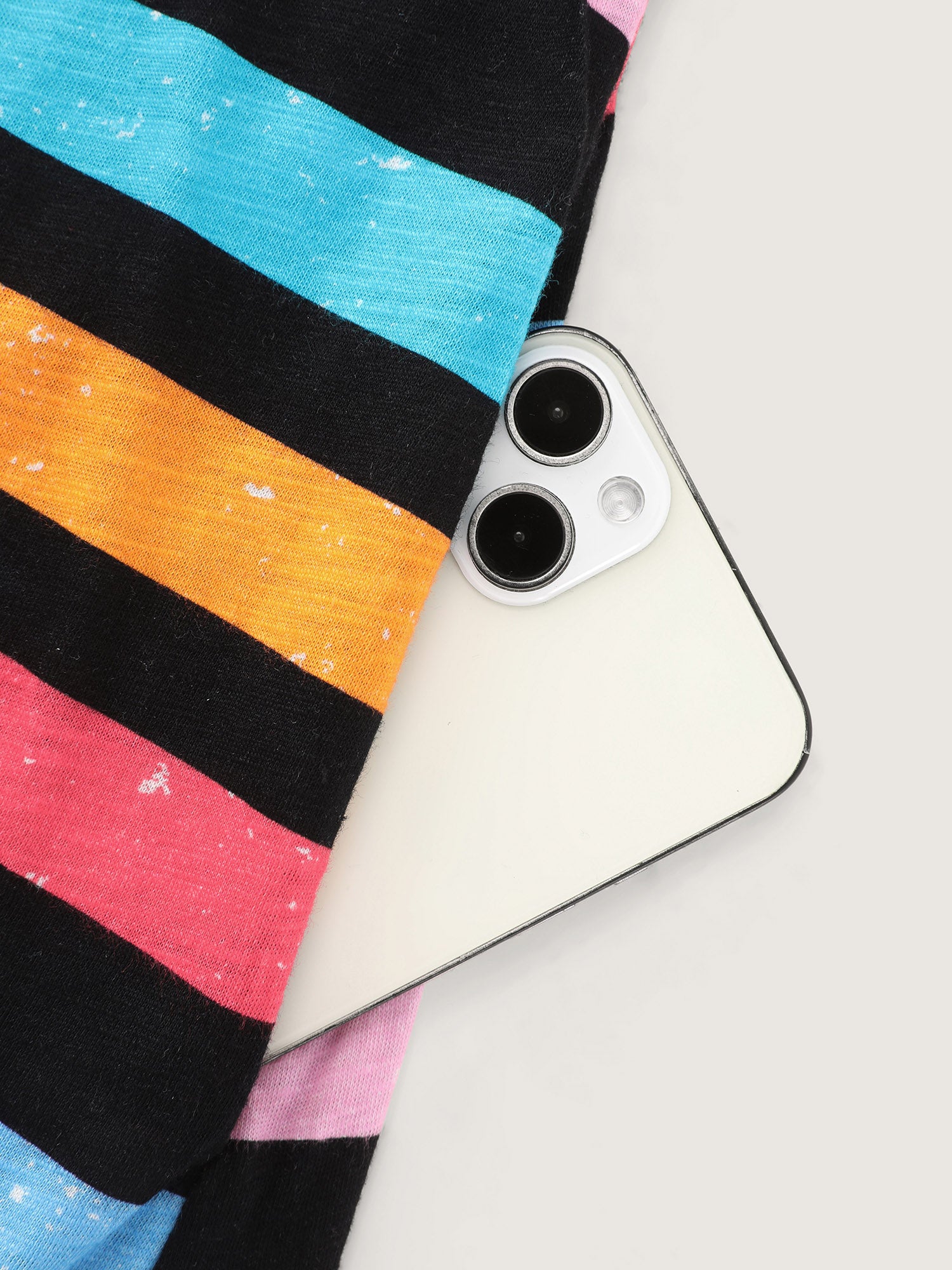 Cotton Stretchy Colorful Striped V-Neckline Midi Dress