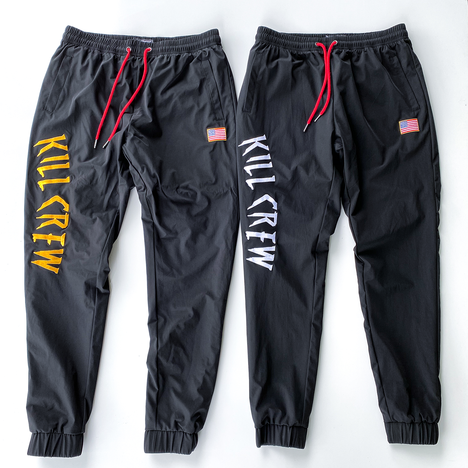 NYLON TECH PANTS - BLACK / GOLD