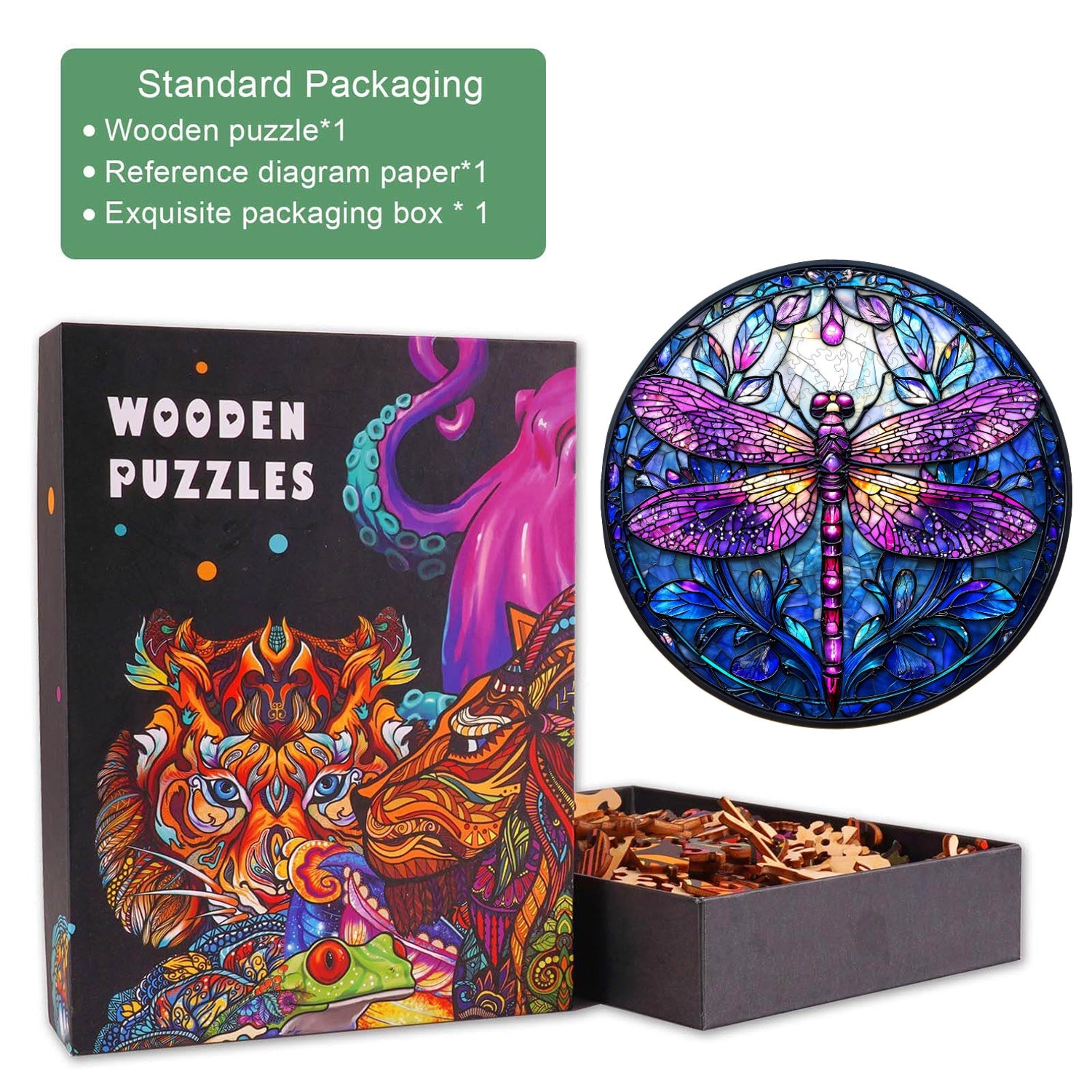 Sacred Dragonfly Wooden Jigsaw Puzzle