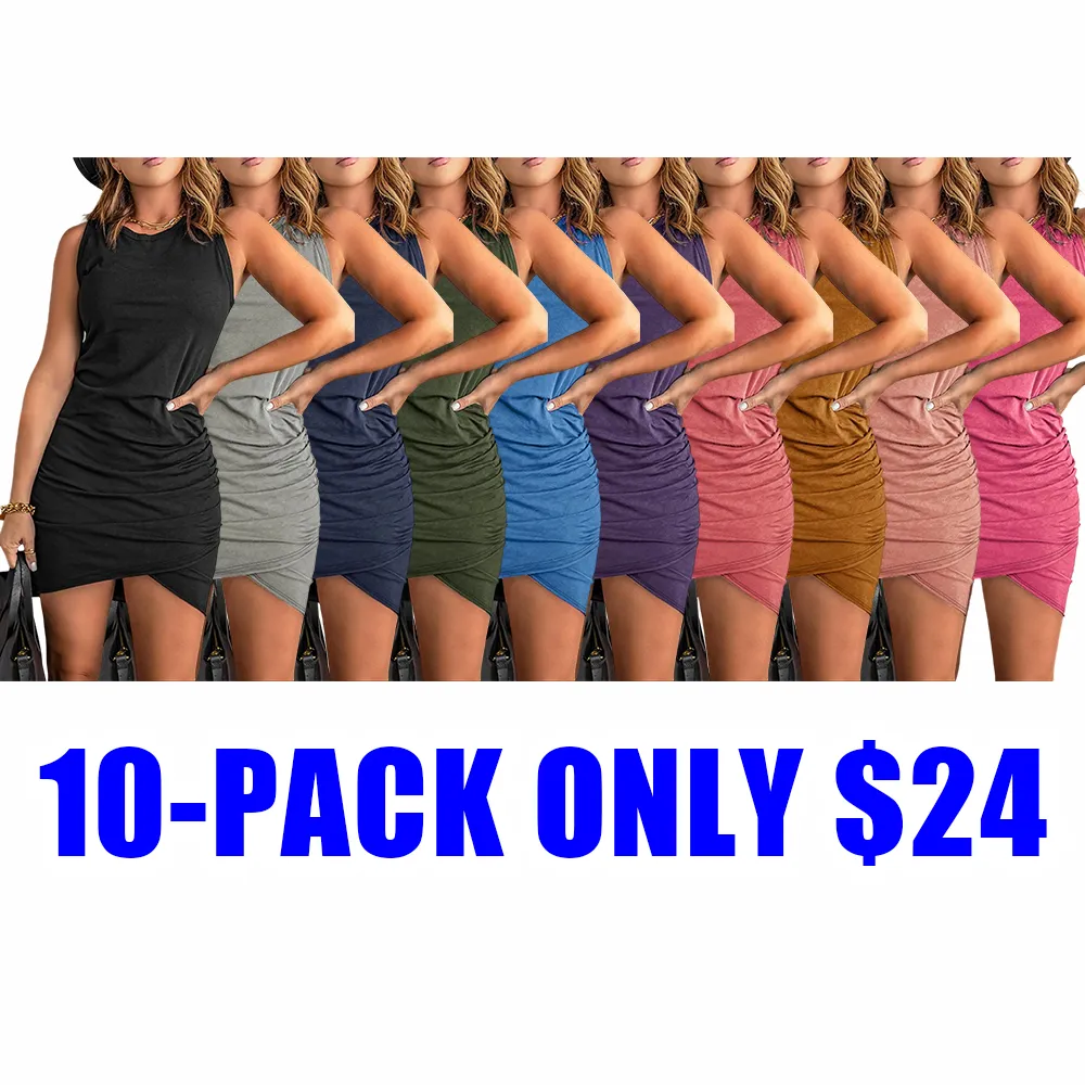 Women’s Ruched Sleeveless Bodycon Summer Dress