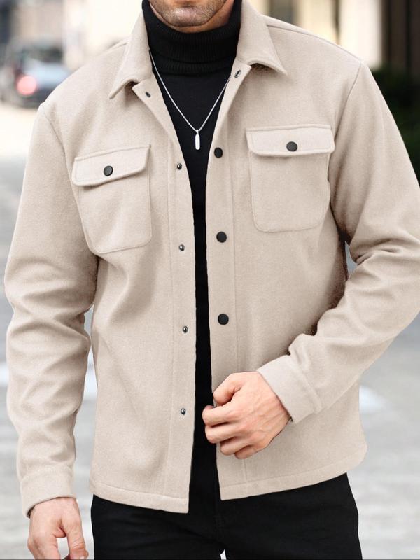 Men’s Casual Button-Up Jacket – Long Sleeve Fall & Winter Outerwear