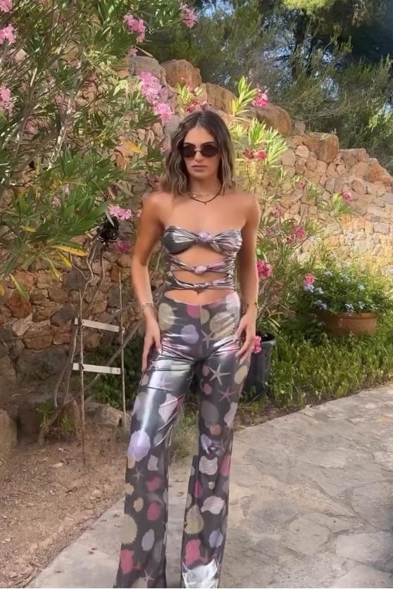 Kate Printed Leather Jumpsuit